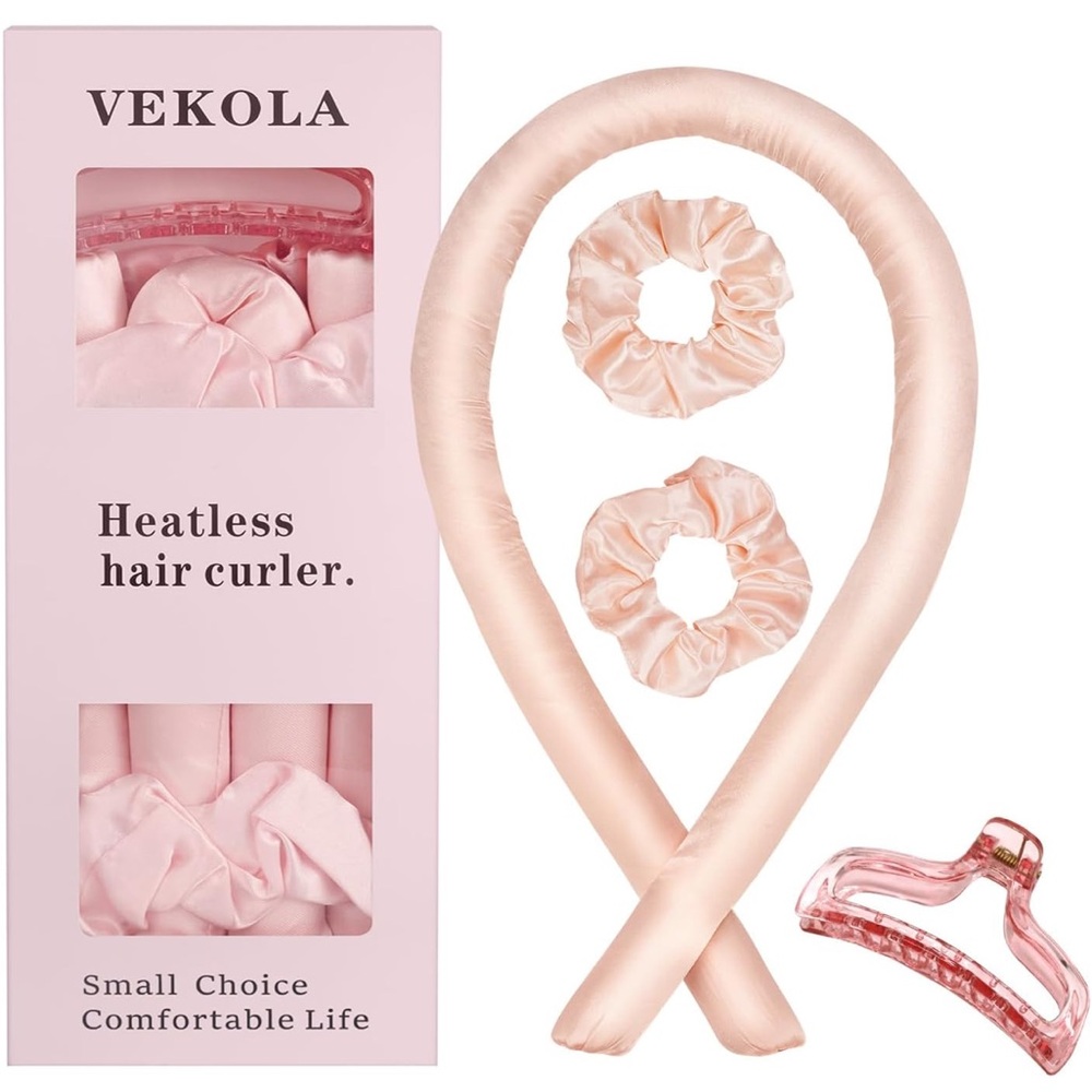 Vekola Pink Heatless Hair Curler Set